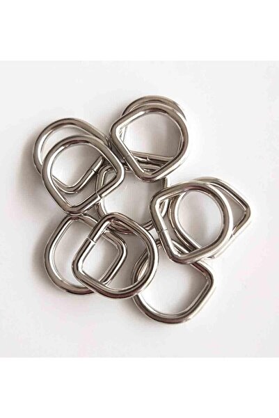 Generic Brand Set de 10 inele de culoare argintie 2 cm D
