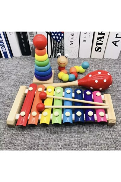 SAMTOYS مجموعة تعليمية خشبية مكونة من 4 قطع
