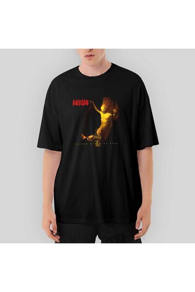 Z zepplin تي شيرت Deicide أسود كبير الحجم - عقول شريرة