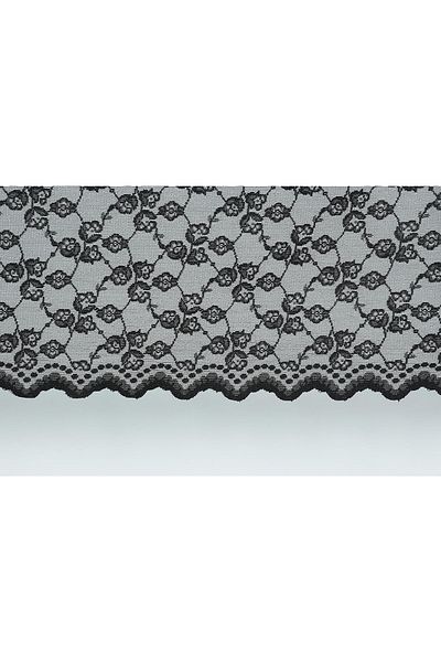 AKÇA TEKSTİL Flower Model Black Color Single Wing Pleated Background Curtain 75*260 Cm