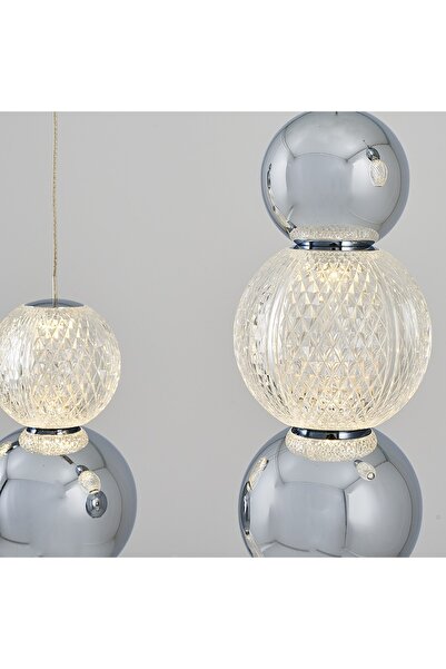 Ultra Home 4136-5as-02 5'li Güneş Sıralı Sarkıt Avize Krom