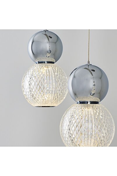 Ultra Home 4136-5as-02 5'li Güneş Sıralı Sarkıt Avize Krom