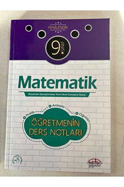 Editör Yayınevi 9.sınıf Matematik Öğretmenin Ders Notları