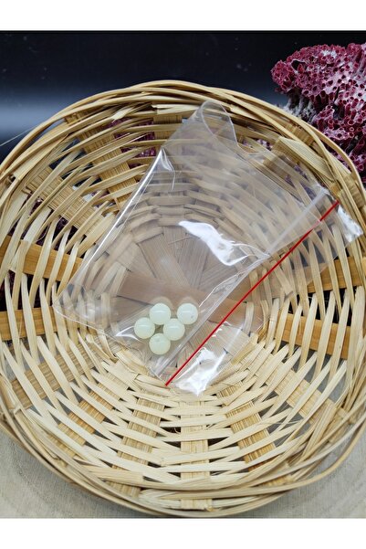 DOĞAL TAŞ DELİSİ 5 Adet Fosforlu Doğal Taş Boncuk (8 Mm) (sertifikalı)