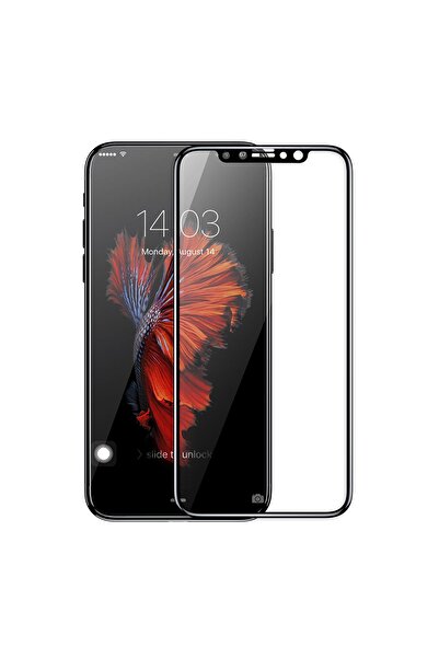 Microsonic Apple iPhone XS Max (6.5'') Tam Kaplayan Temperli Cam Ekran koruyucu Siyah