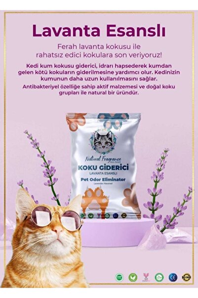 natural fragrance Kedi Kumu Kokusu Giderici Ve Bakteri Önleyici 4 Adet Birlikte