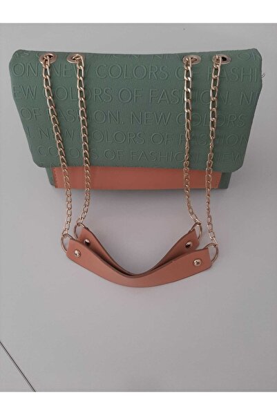 Buğlem Aksesuar Zincirli Harf Baskılı Omuz Çantası