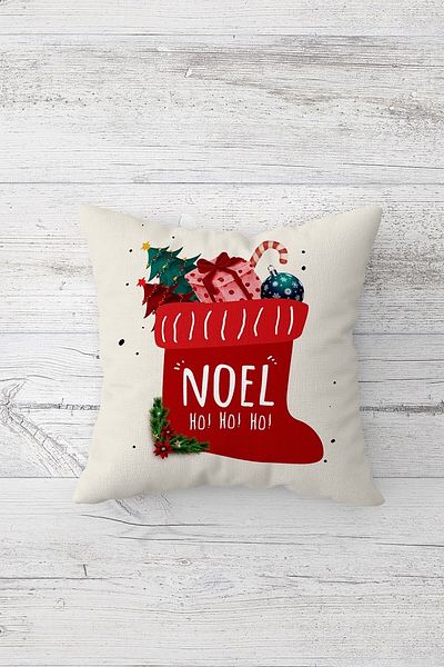 on the clouds Christmas Christmas New Year Hidden Zippered Throw Pillow Cover Seat Pillow Cover Set (4pcs)