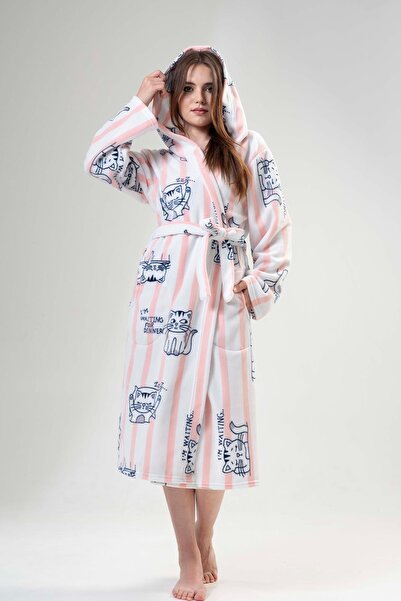 VİENETTA 203184-0221 Hooded Polar Pink Dressing Gown