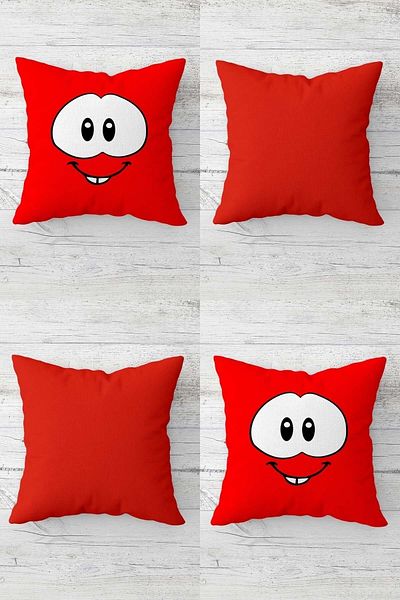 on the clouds Throw Pillow Cover Set with Hidden Zipper and Face Pattern - 4 Pieces Seat and Pillow Set