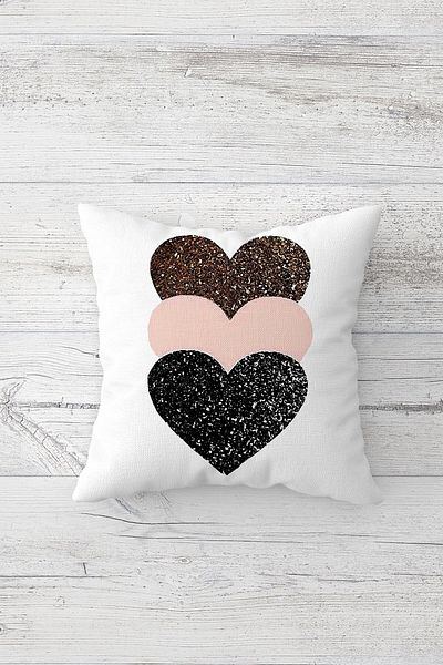 on the clouds Heart Butterfly Triangle Patterned Combination Hidden Zippered Throw Pillow Cover Sofa Pillow Cover Set (4pcs)
