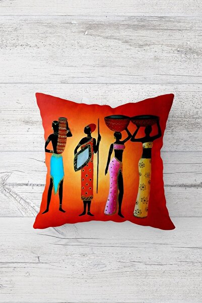 Fortuna Butterfly And African Black Woman Concealed Zippered Throw Pillow Cover Seat Pillow Cover Set(4pcs)