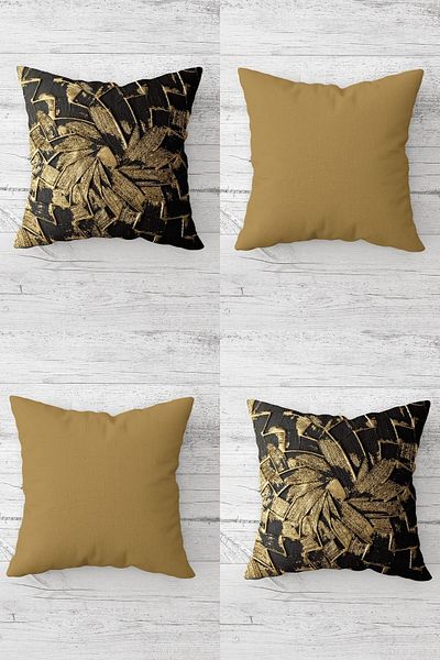 linazaitun Set de huse de pernă pentru canapea, auriu gri, cu modele florale, cu fermoar ascuns