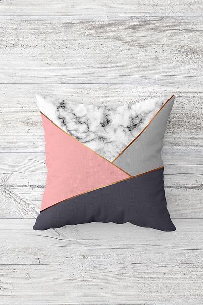 linazaitun Geometric Triangle Patterned Hidden Zippered Throw Pillow Cover Sofa Pillow Cover Set (4pcs)