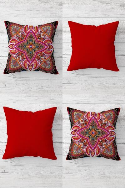 linazaitun Ethnic Patterned and Colorful Hidden Zippered Throw Pillow Sofa Pi...