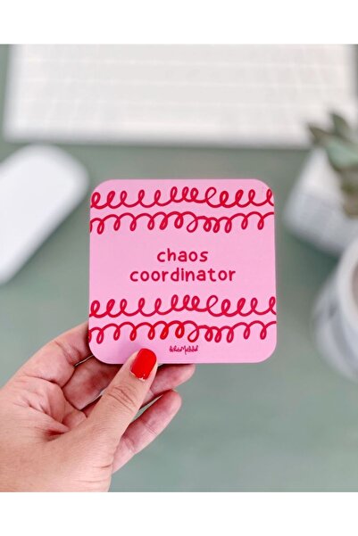 Bikutumutluluk Chaos Coordinator Pembe Bardak Altlığı