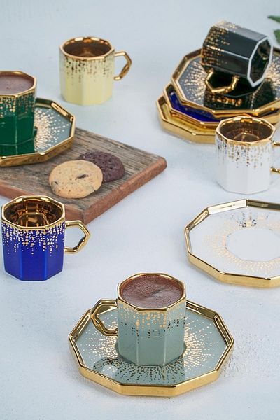 ACAR 6-Person Porcelain Coffee Cup Set Hxf-21-0114/12