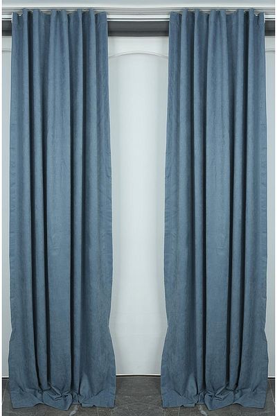 AKÇA TEKSTİL Woven Blue Color (Extraphore Gathered) Single Wing Background Curtain 150x260 Cm
