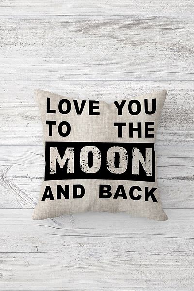 on the clouds Love You To The Moon And Back Κάλυμμα μαξιλαριού με κρυφό φερμουάρ Σετ μαξιλαροθήκη καναπέ (4 τεμ.)