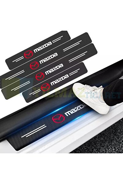 yılmazetic Mazda Logo Karbon Kapı Eşiği Oto Sticker Etiket Yapıştırma Çıkartm...