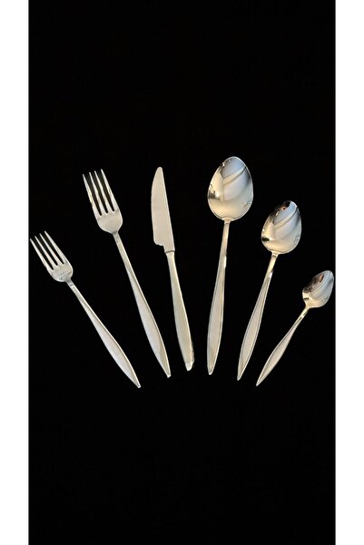 Dilay Çelik طقم شوكة وملعقة وسكين من ديلاي سمري 36 قطعة من الفولاذ المقاوم للصدأ