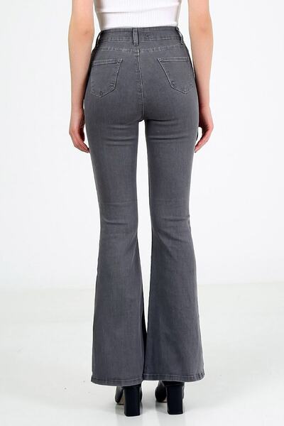 Ramrod Španělské šedé džínové kalhoty s dlouhým pasem na španělské džíny