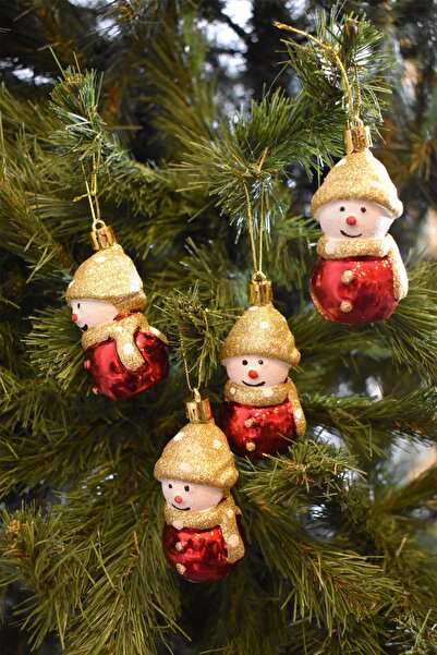 Waldern Στολίδι Χριστουγεννιάτικο Πεύκο Χιονάνθρωπος 4 τεμαχίων 8 εκ.