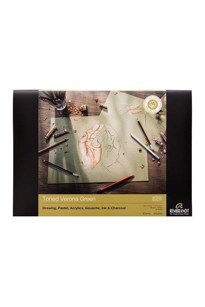 Rembrandt Toned Paper Picture Book Verona Green A3 - Green Paper - 50 Sheets