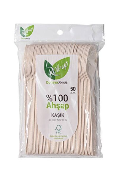 Genel Markalar Kullan at doğaya dönüşümlü Ahşap Kaşık 50 adet