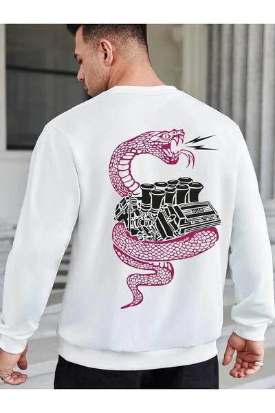 Deocept Hanorac oversize cu imprimeu Sweet Snake