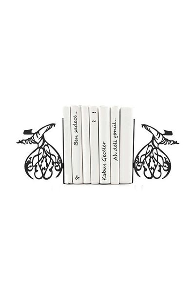 Simge Yapı Dekorasyon Decorative Metal Book Support with Whirling Dervish Figure, Book Holder