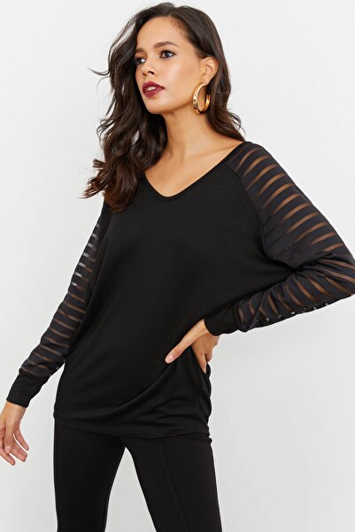 Cool & Sexy Bluse - Schwarz - Relaxed Fit