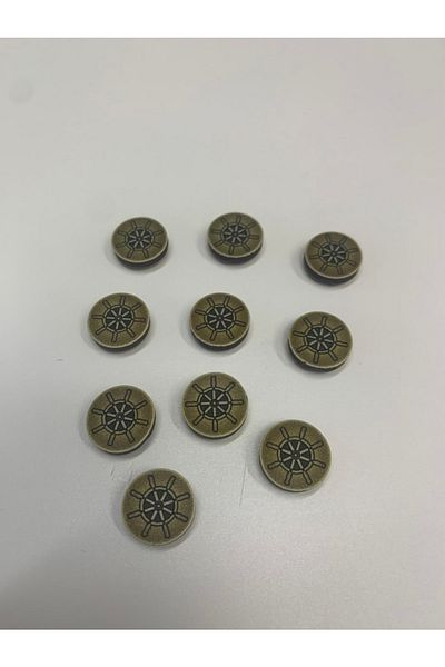 Rengarenk tuhafiye ve hobi Antique Button Honey Color Button Special Painting 1.5x1.5cm 10 Pieces