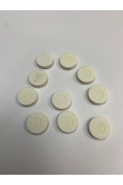 Rengarenk tuhafiye ve hobi Button Antique White Button Custom Painting 1.5x1.5cm 10 Pieces