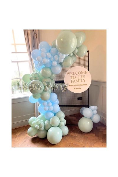 LOTUS PARTY 50 Pieces Hospital Room Decoration Special Day Themed Balloon Chain Set ( Blue - Mint Green Balloon )