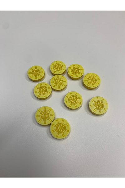 Rengarenk tuhafiye ve hobi Button Antique Yellow Button Special Painting 1.5x1.5cm 10 Pieces