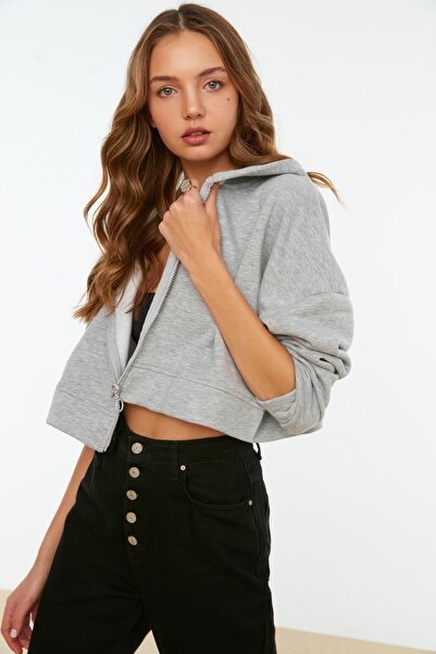 Trendyol Collection Sweatshirt - Gray - Relaxed fit