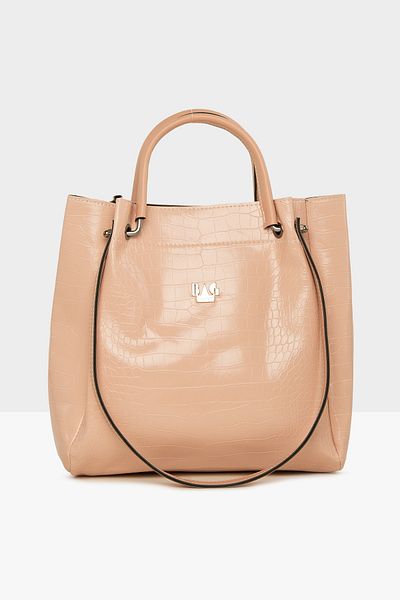 Bagmori Powder Women's Patterned Large Bag with Iron Handle M000003968