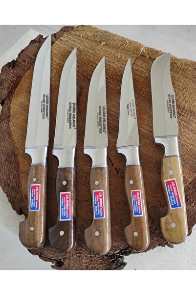 Çelikörs Mutfak Bıçak Seti 5'li Et Şef Bıçağı Kasap Bıçağı Kaymaz Saplı