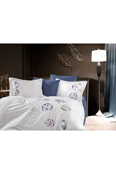 Dantela Çınar Nakışlı Pamuk Saten Çift Kişilik Nevresim Takımı
