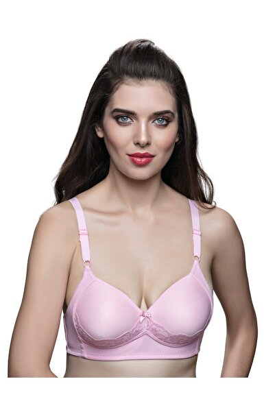 AYCI حمالة صدر نسائية من الدانتيل باللون الوردي بدون أسلاك