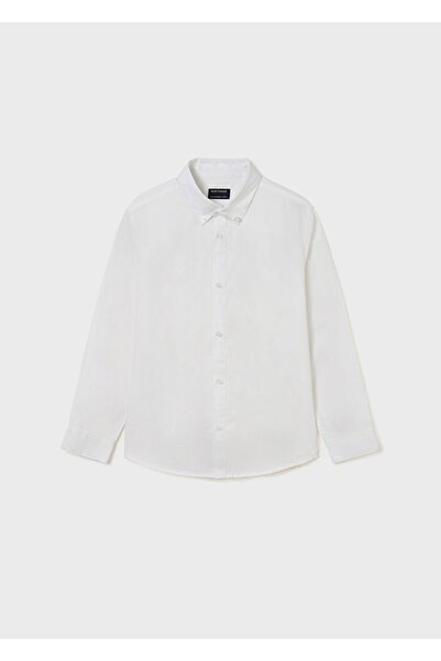 MAYORAL Boy's Long Sleeve Basic White Shirt 874