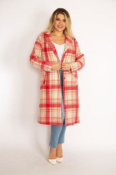 Şans Plus Size Coat - Multi-color - Basic