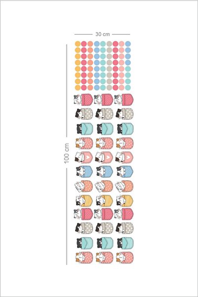 Grafikup Cute Cats Kids Room Wall Sticker