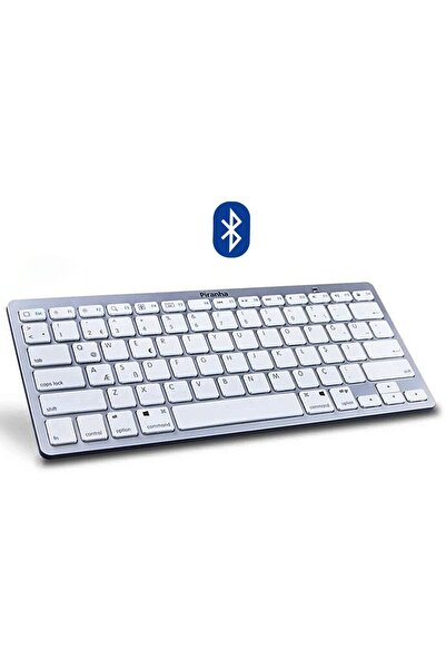 enfein Piranha 2375 Multimedia Bluetooth Wireless Kablosuz Türkçe Q Pilli Klavye (gümüş)