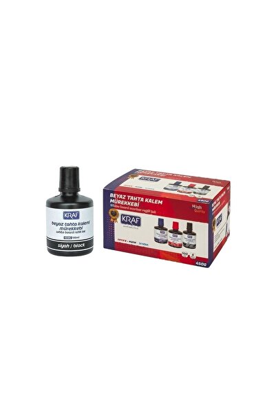 KRAF Beyaz Yazı Tahtası Mürekkebi Siyah 100 Ml X 6 Adet