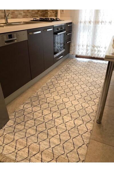 HTC HALI Dijital Baskılı Yıkanabilir Kaymaz Tabanlı Dekoratif Salon Mutfak Ve Yolluk Halı