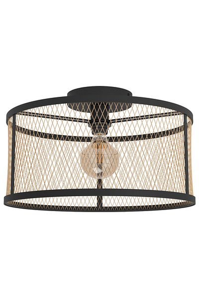 Eglo 43603 Indoor " Dellow " Black Color Cast Steel Ceiling Lamp Ip20 E27 Max: 1X40W Diameter: 45 cm
