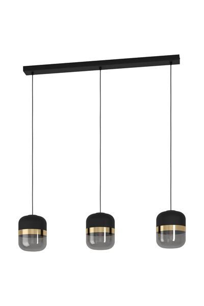 Eglo 39919 Black Cast Steel Pendant Lamp - Indoor "Sinfıga" Ip20 E27 Max: 3X40W Width: 100 cm