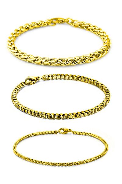 The Collection 3-Piece Angelus Cube Knitted Model Unisex Sports Bracelet Set